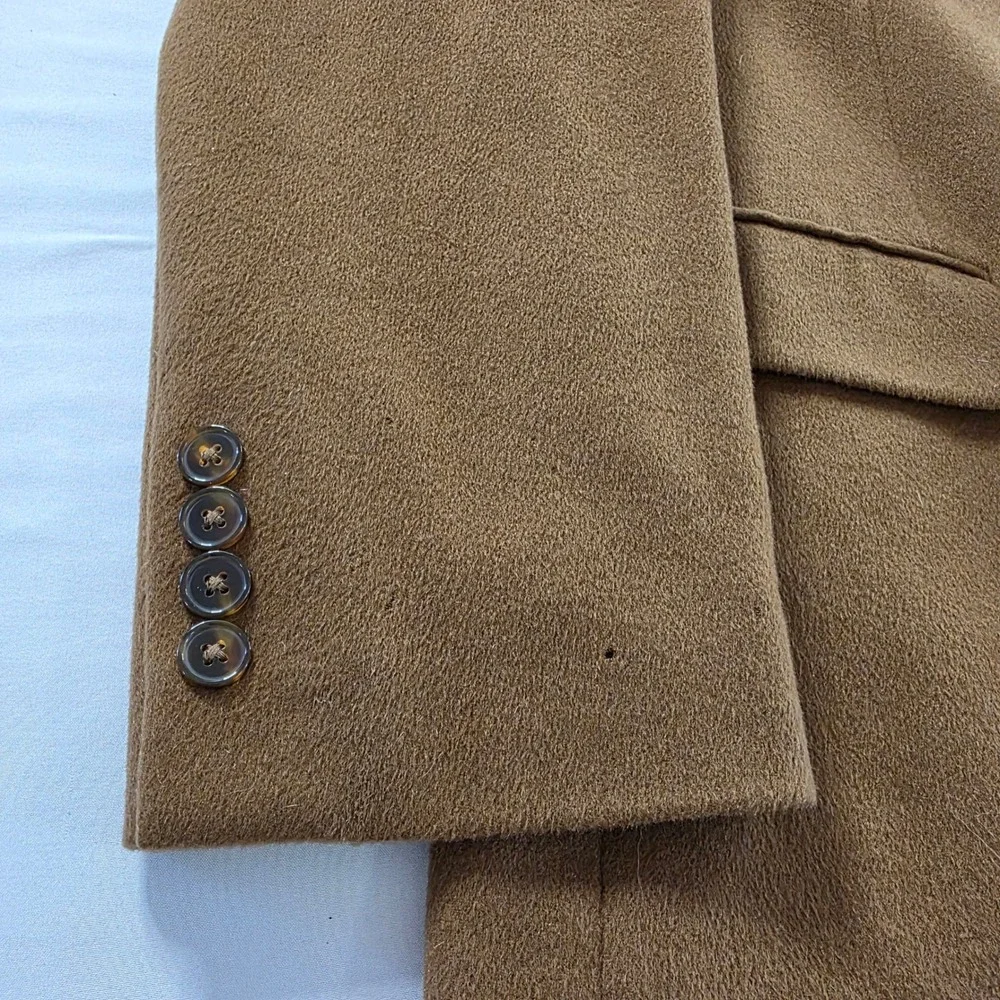 Haspel Blazer Sport‎ Coat B1002 100% Cashmere 2-Button 46L Camel Brown Luxury